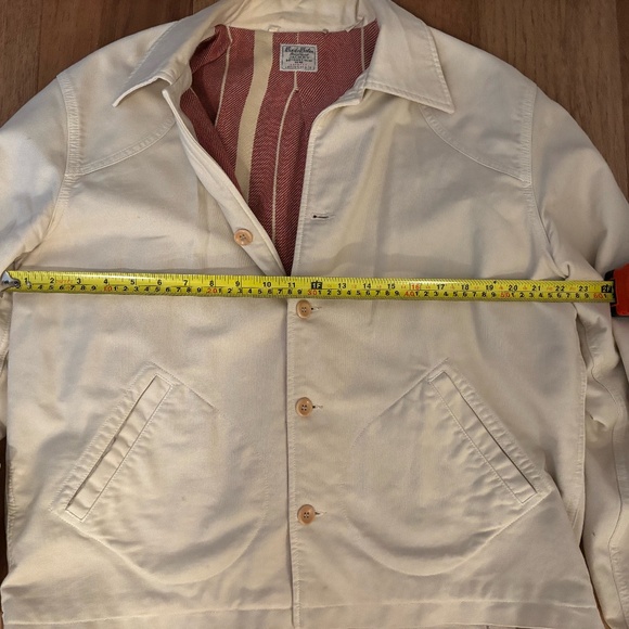 LEVIS VINTAGE CLOTHING LVC WIND REPELLENT JACKET IN FOG WHITE SIZE LARGE - Picture 3 of 8